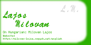 lajos milovan business card